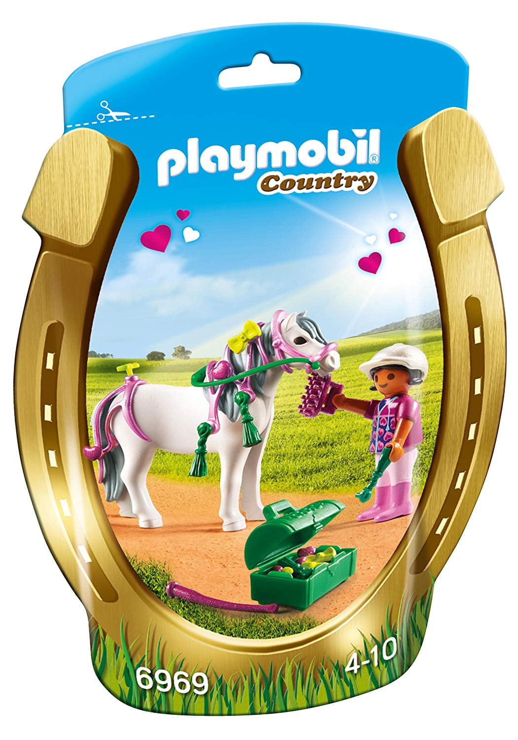 スクリュウおもちゃゼンマイ 696969 Playmobil 6969 Groomer with Heart Pony - Walmart.com