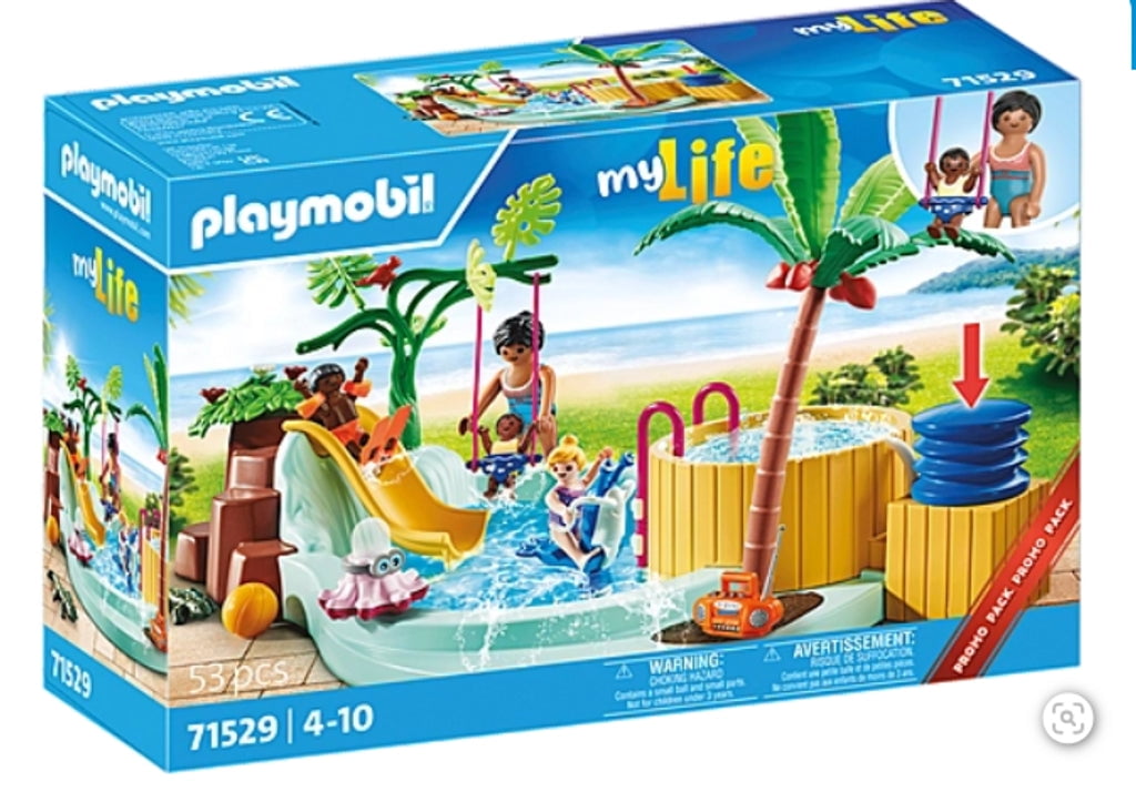 Playmobil 71529 Children's Pool with Whirlpool - Walmart.com