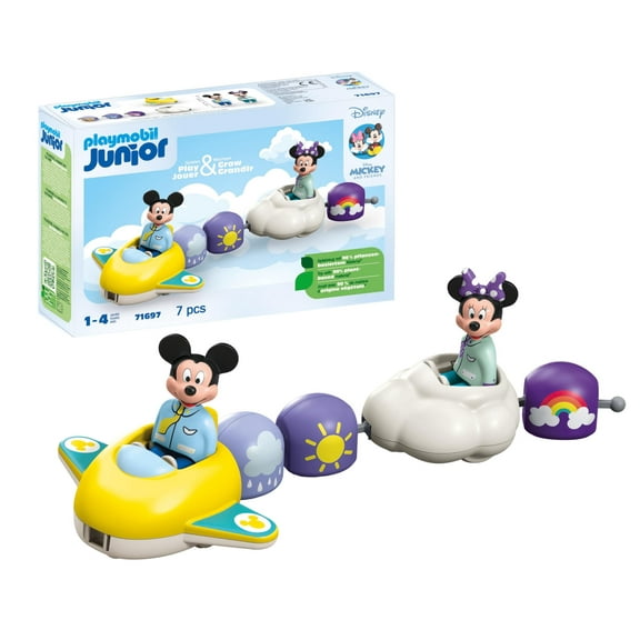 PLAYMOBIL JUNIOR & Disney: Mickey Mouse's & Minnie Mouse's Cloud Ride |Playset for toddlers 1-3