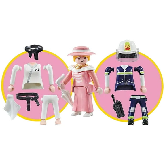 Playmobil 9855 3 in 1 Interchangeable Figure Karate/Classic Lady/Fire Fighter