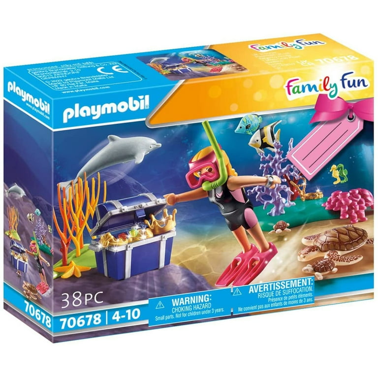 Playmobil Family Fun Treasure Diver Gift Set 70678 (for Kids 4 to 10 Years  Old)