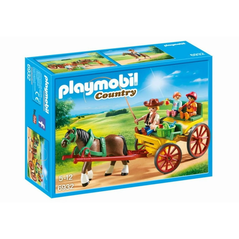 Playmobil Farm Toys: Horse-Drawn Wagon Building Set with Picnic