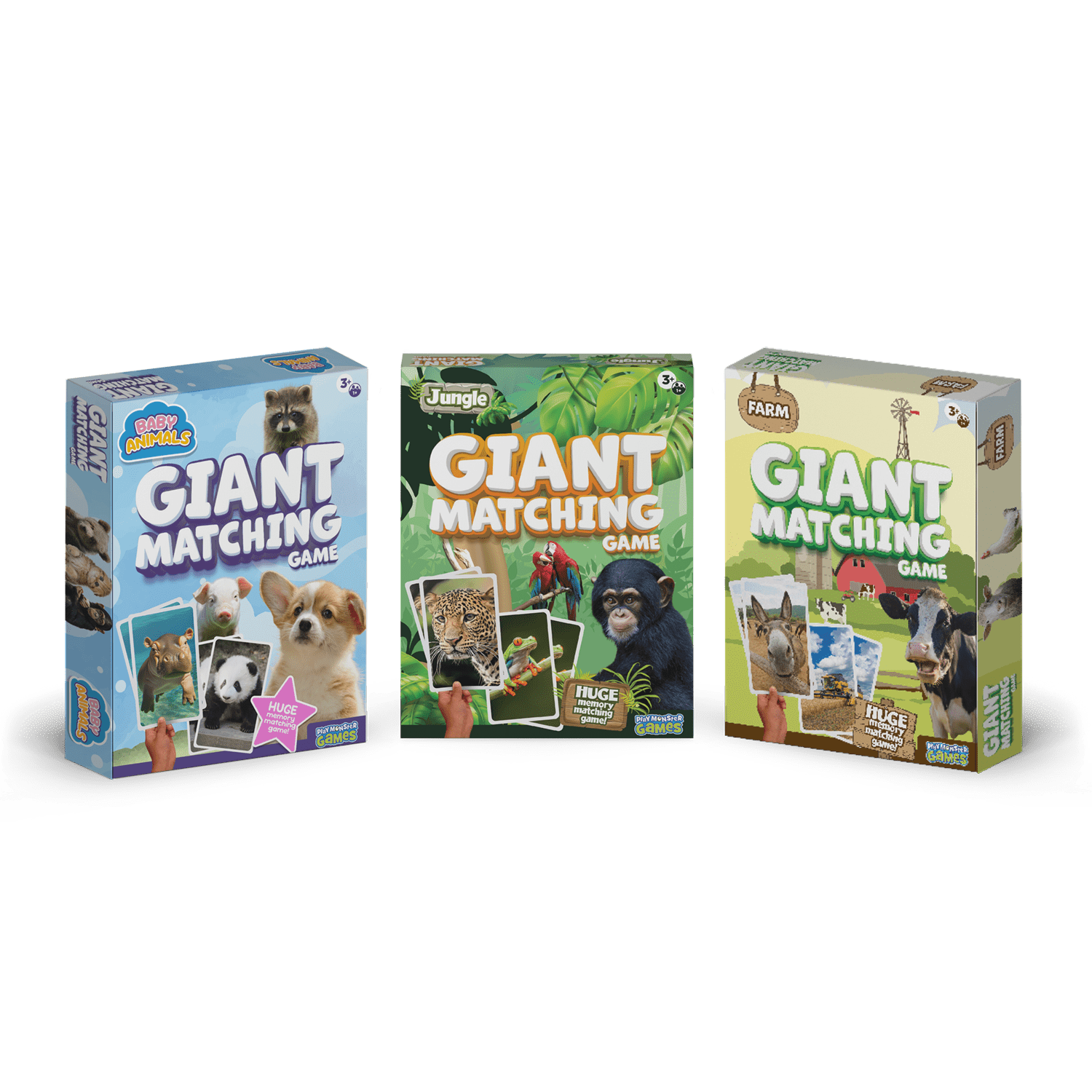 Giant Mathcing Game Animation PlayMonster Giant Matching Card Game for Ages 3 and up (Style & Colors ...