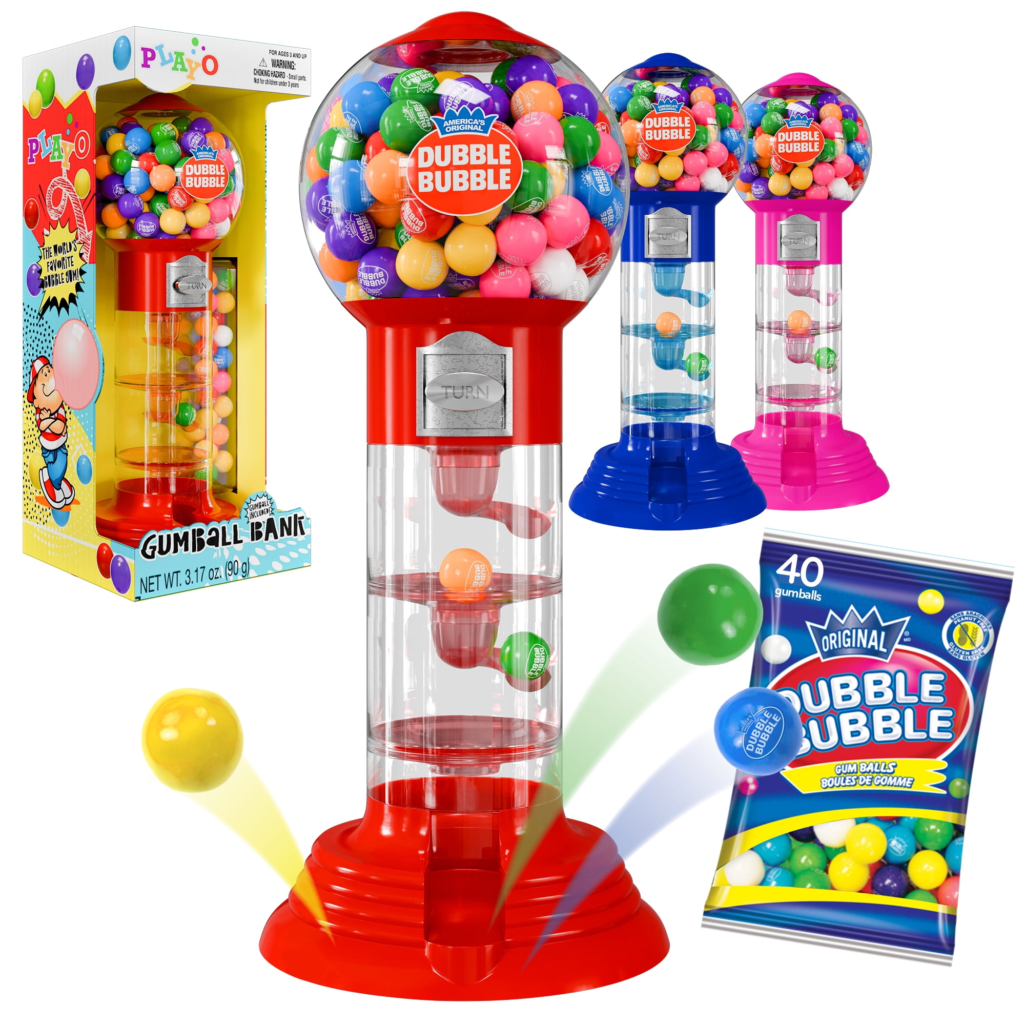 Playo 10 5 Tall Spiral Gumball Machine For Kids With Included 40 Pcs Playo 10 5 tall spiral gumball machine for kids with included 40 pcs