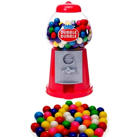 Playo 7” Mini Gumball Machine for Kids with Coin Bank & 23 Gumballs, Red