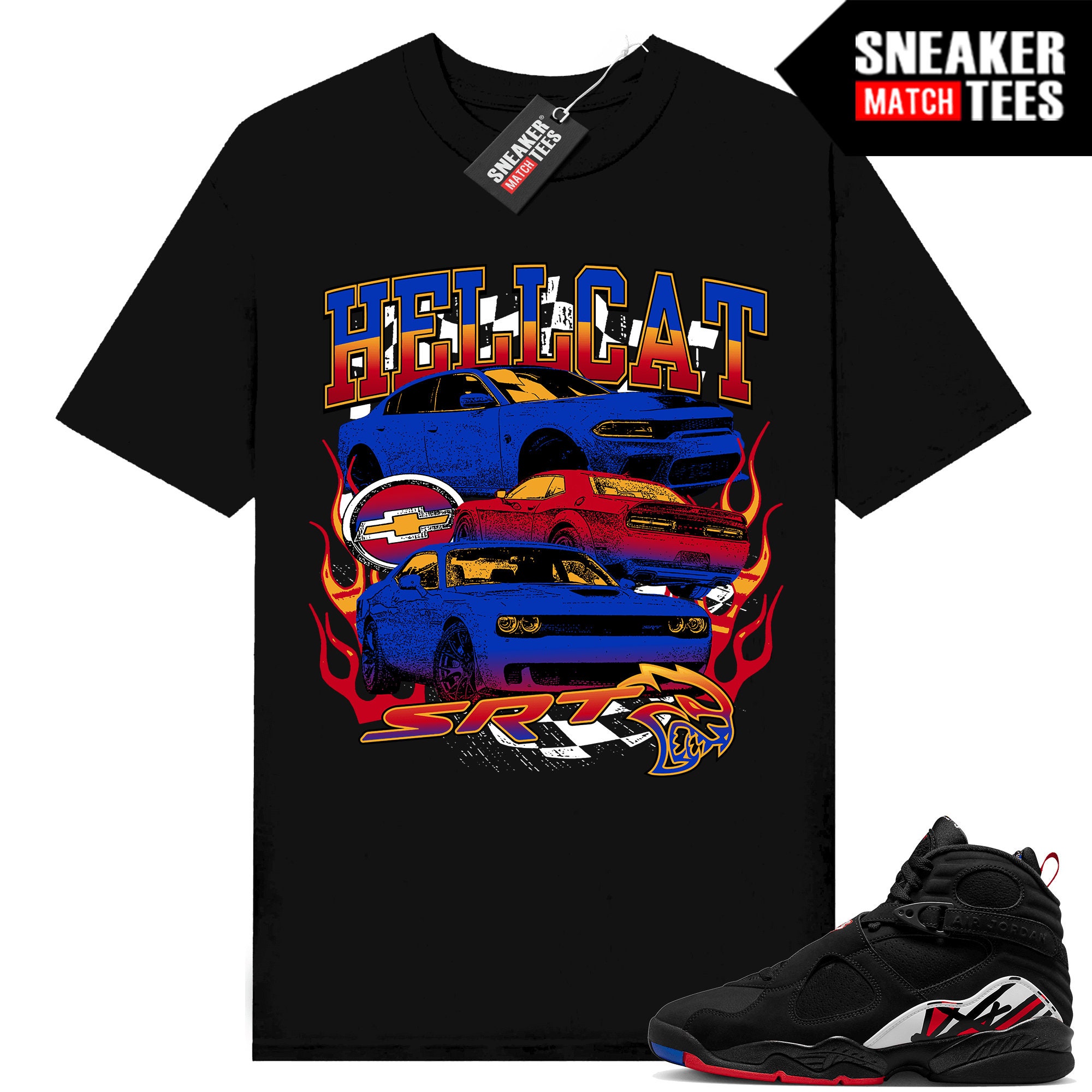Playoffs 8s Shirts to match Sneaker Match Tees Black "Hellcat