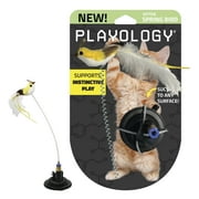 Playology Feather Bird Cat Toy | Suction Cup Spring Bird to Support Instinctive Play