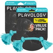 Playology Dog Toys | Durable Dri-Tech Rope, Peanut Butter Scented Toy - Small, 2-Pack