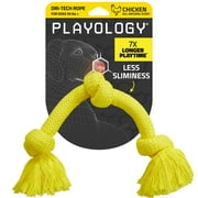 Playology Dog Toys | Durable Dri-Tech Rope, Chicken Scented Tug of War Toy - Jumbo