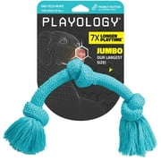 Playology Dri-Tech Rope, Peanut Butter Scented Blue Dog Toy for Large to XL Dogs