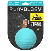 Playology Dog Toys | Durable Dog Ball for Aggressive Chewers, Peanut Butter Scented Toy - Jumbo