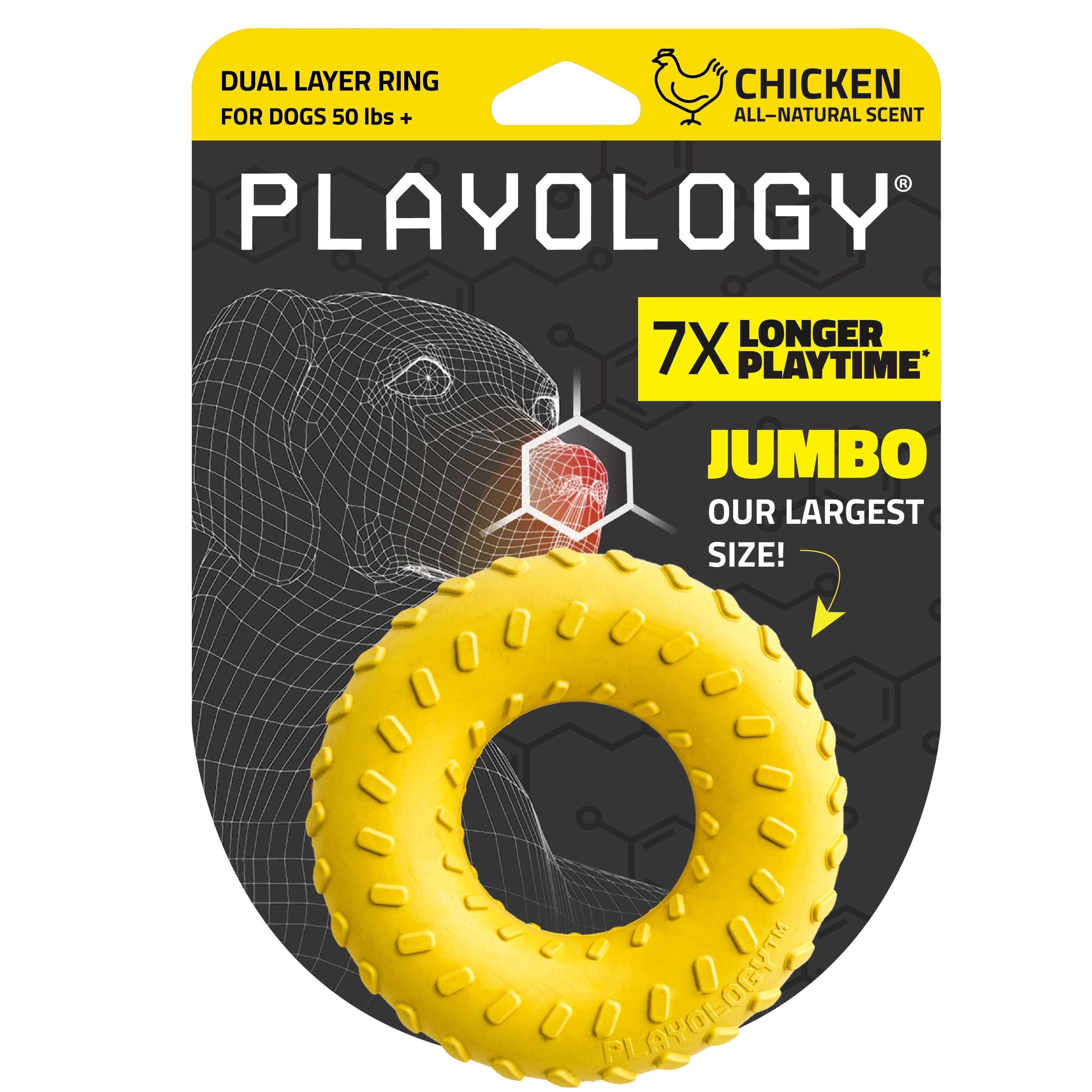Playology Dual Layer Ring Chicken Scented Dog Toy Playology Dual Layer Ring Chicken Scented Dog Toy