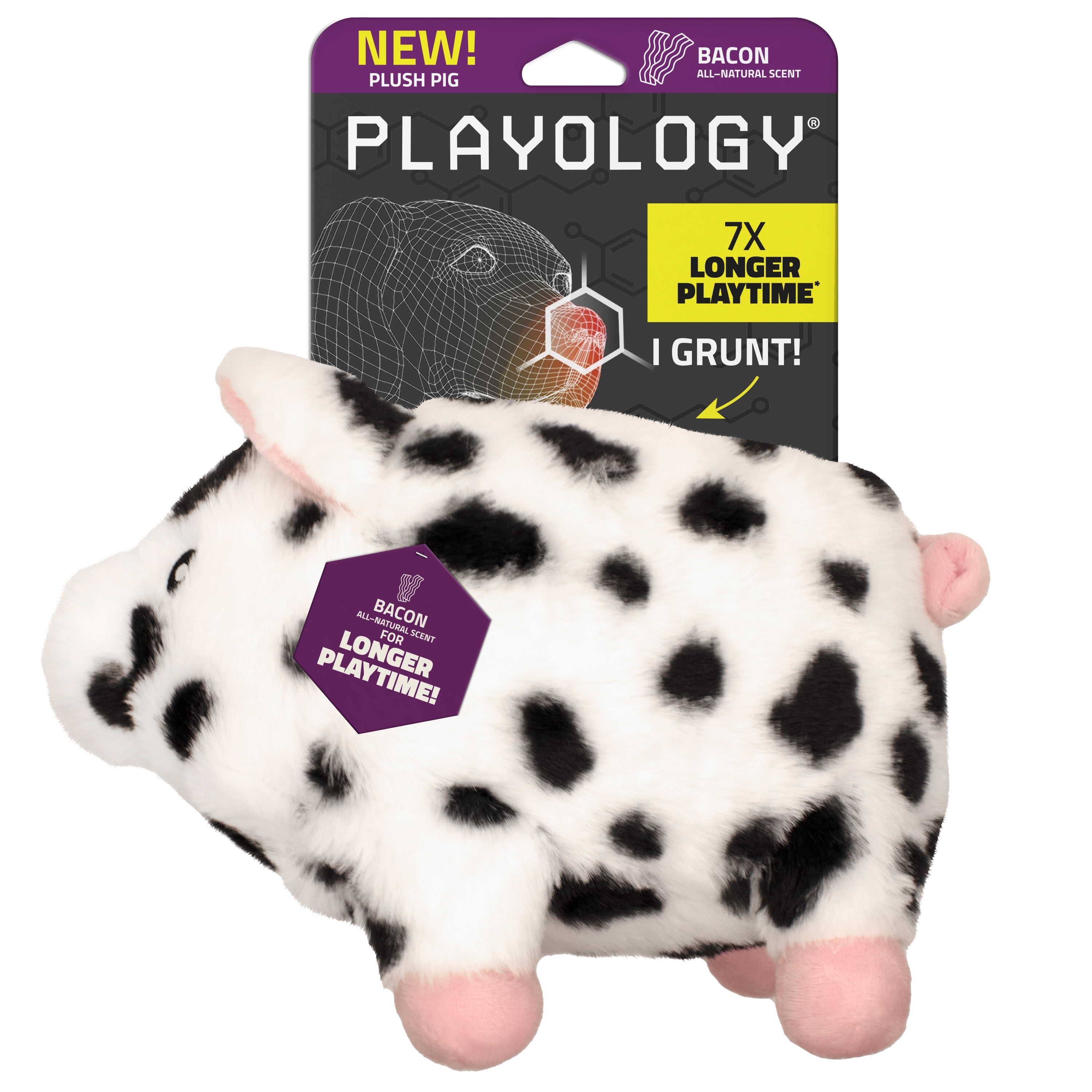 Playology Dog Toys | Interactive Stuffed Animal Pig, Bacon Toy, Jumbo