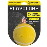 Playology Dog Toys | Squeaky Chew Ball, Chicken Scented Toy - Jumbo
