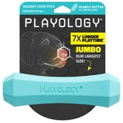 Playology Dog Toys | Squeaky & Durable Chew Stick, Peanut Butter Scented Toy - Jumbo