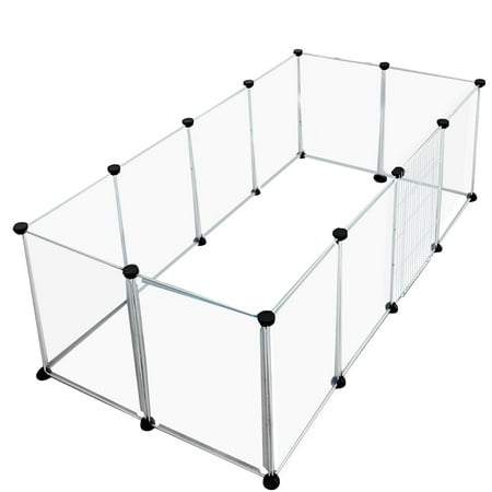 Playpen Dog Exercise Pen Large Portable Dog Fence with Door 12 Panel for Small Dogs Cats Pets Suitable for Weight less than 10kg