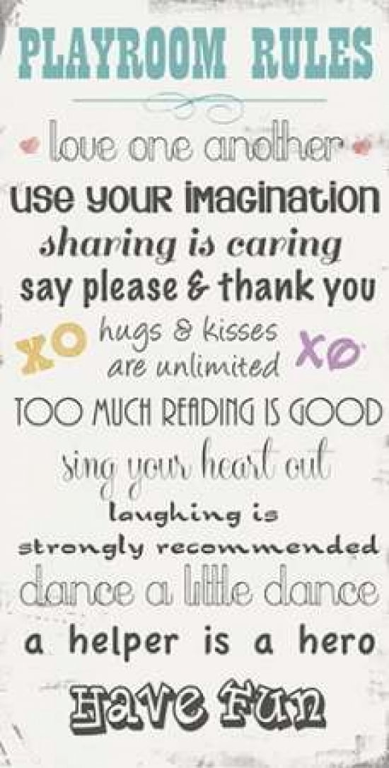 Playroom Rules Canvas Art - Anna Quach (10 x 20)