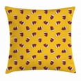 thumbnail image 1 of Playroom Throw Pillow Cushion Cover, Chess Game Icons Horse Pieces Pattern Intellectual Game Kids Design, Decorative Square Accent Pillow Case, 16 X 16 Inches, Marigold Purple Turquoise, by Ambesonne, 1 of 2