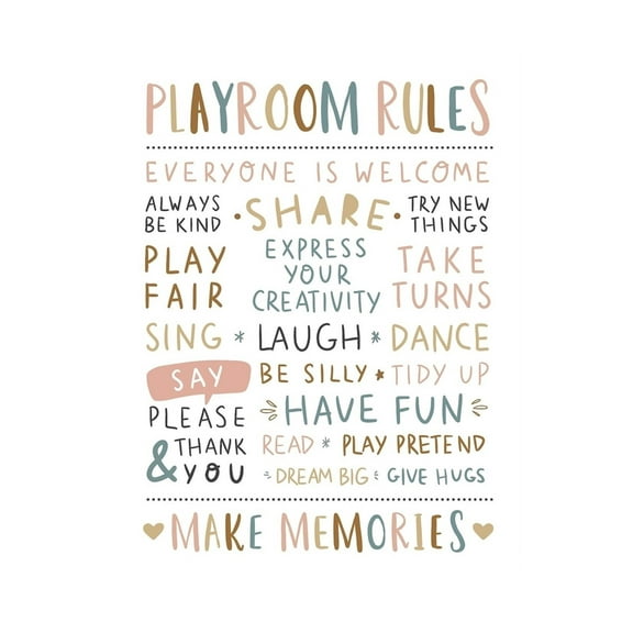 Playroom Wall Decor, Boho Playroom Rules Canvas Wall Art Prints, Kids Playroom Decor, Kids Room Wall Decor, Toddler Boy Girl Room Decor, Nursery Wall Decor