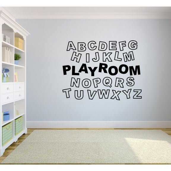 Playrooms ABC Alphabet Letters Playroom Play Rooms Quotes Wall Sticker Art Decal for Kids Room Playground Playhouse Nursery Kindergarten Fun Decor Stickers Wall Art Vinyl Decoration Size (8x10 inch)