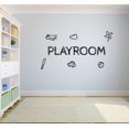 thumbnail image 1 of Playrooms Toys Airplane Cloud Playroom Play Rooms Quotes Wall Sticker Art Decal for Kids Room Playground Playhouse Nursery Kindergarten Fun Decor Stickers Wall Art Vinyl Decoration Size (18x20 inch), 1 of 3