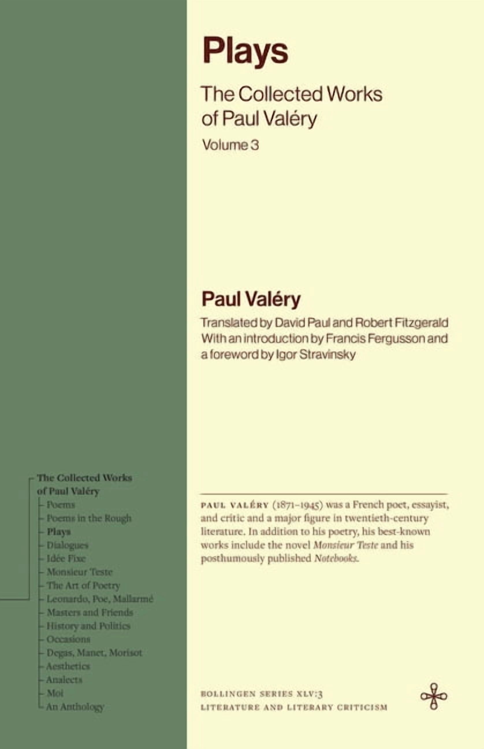 Bollingen Recollections Plays: The Collected Works of Paul ValÃ©ry, Volume 3, (Paperback)