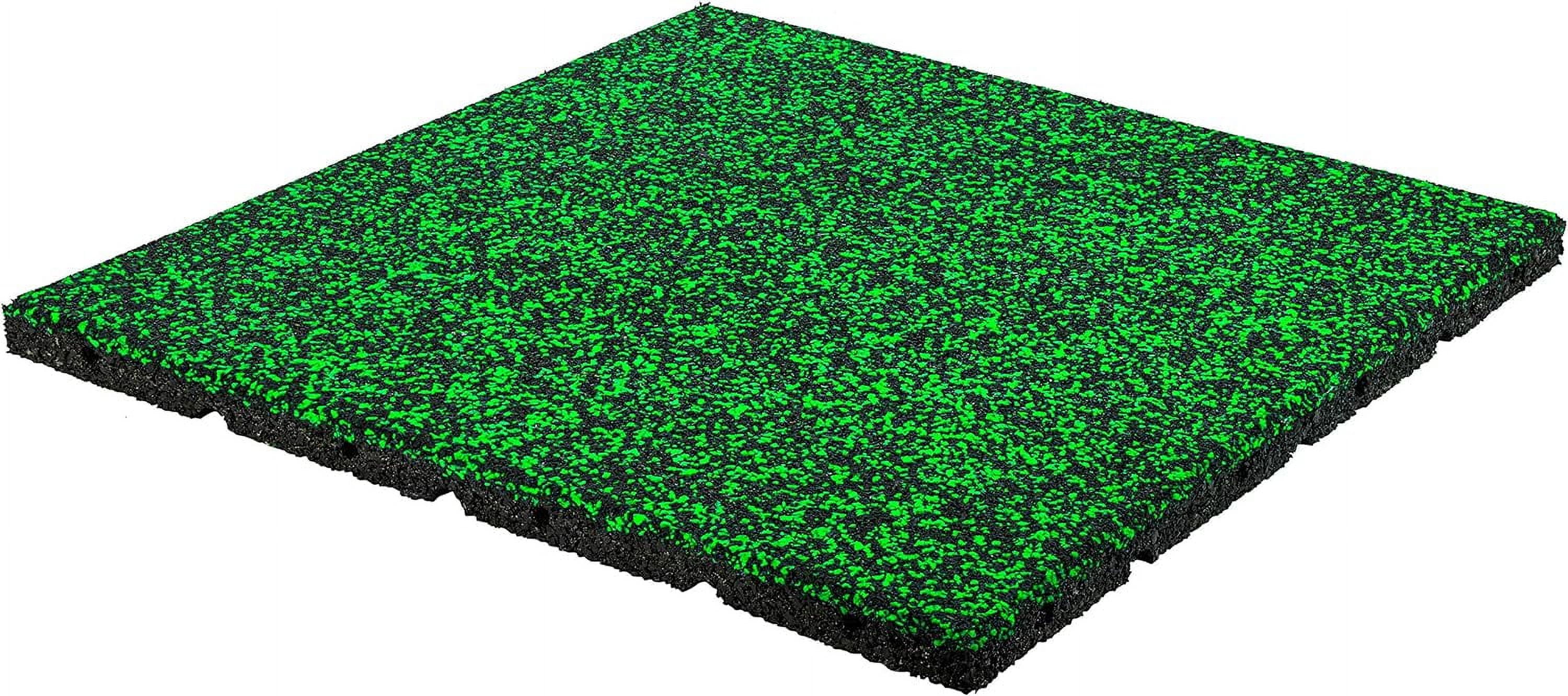 PlayFall Green Rubber Playground Tiles - 2'x2' Safety Surfacing, 1.75" Thick