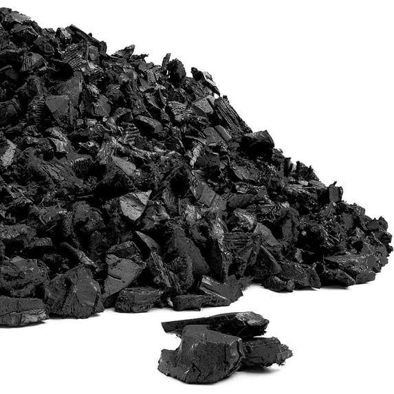 Playsafer Rubber Mulch Nuggets Protective Flooring for Playgrounds, Swing-Sets, Play Areas, and Landscaping (2,000 LBS - 77 CU. FT, Black)
