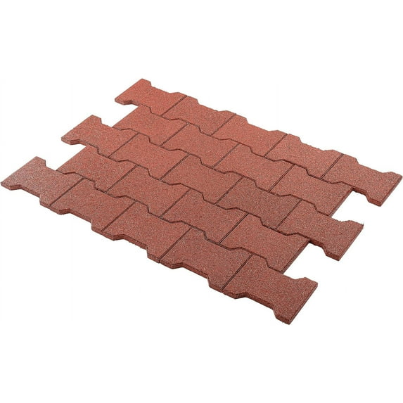 Playsafer Terra Cotta Rubber Interlocking Floor Mats 12 Sq. Ft Coverage Area Slip-Resistant 40 Pack