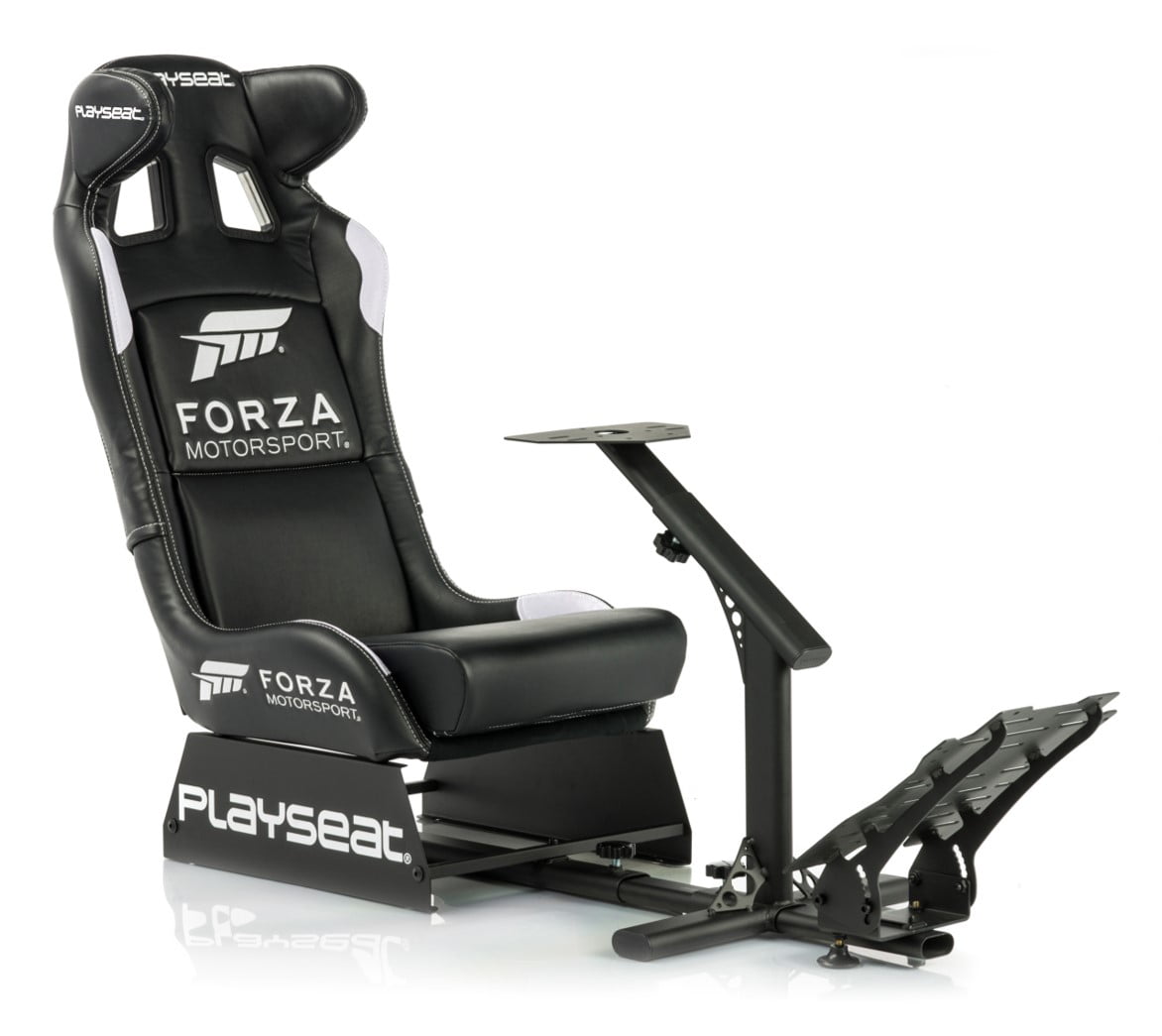 Black Leather Look Vinyl Foldable Racing Simulator Cockpit