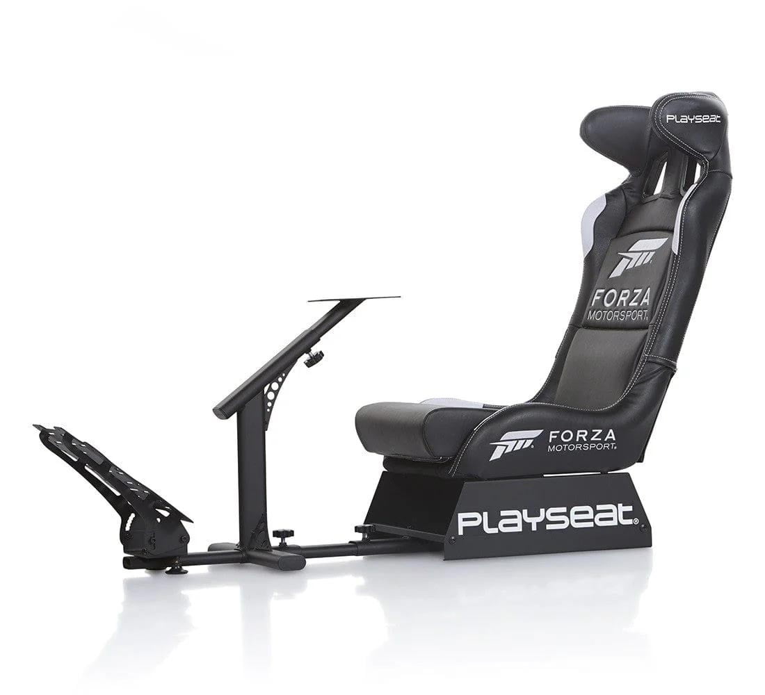 Black Leather Look Vinyl Foldable Racing Simulator Cockpit