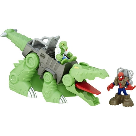 Playskool Marvel Super Hero Adventures Spider-Man & Gator-Bot Lizard Figures Hasbro B6013AS0