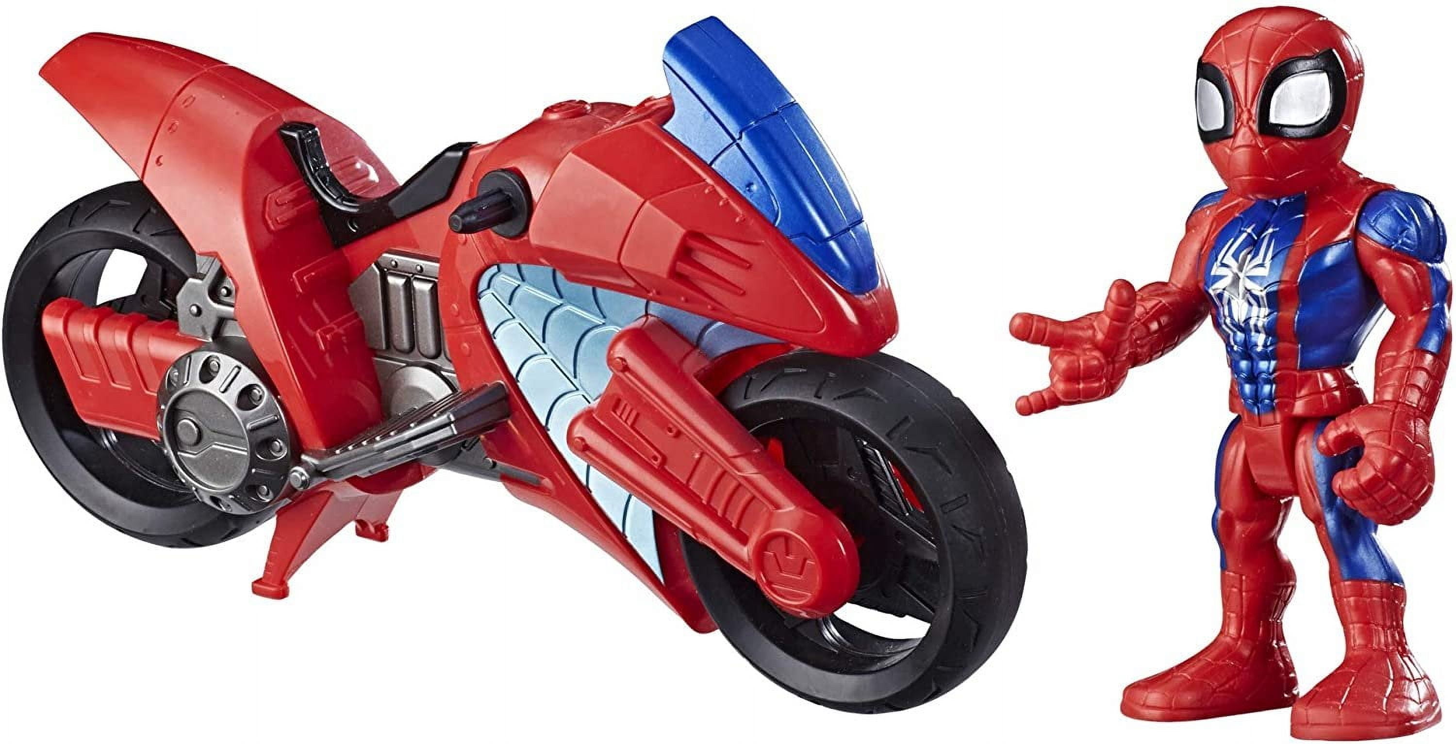 Playskool Heroes Marvel Super Hero Adventures Spider-Man Swingin' Speeder, 5 Inch Figure and Motorcycle Set, Toys for Kids Ages 3 and Up