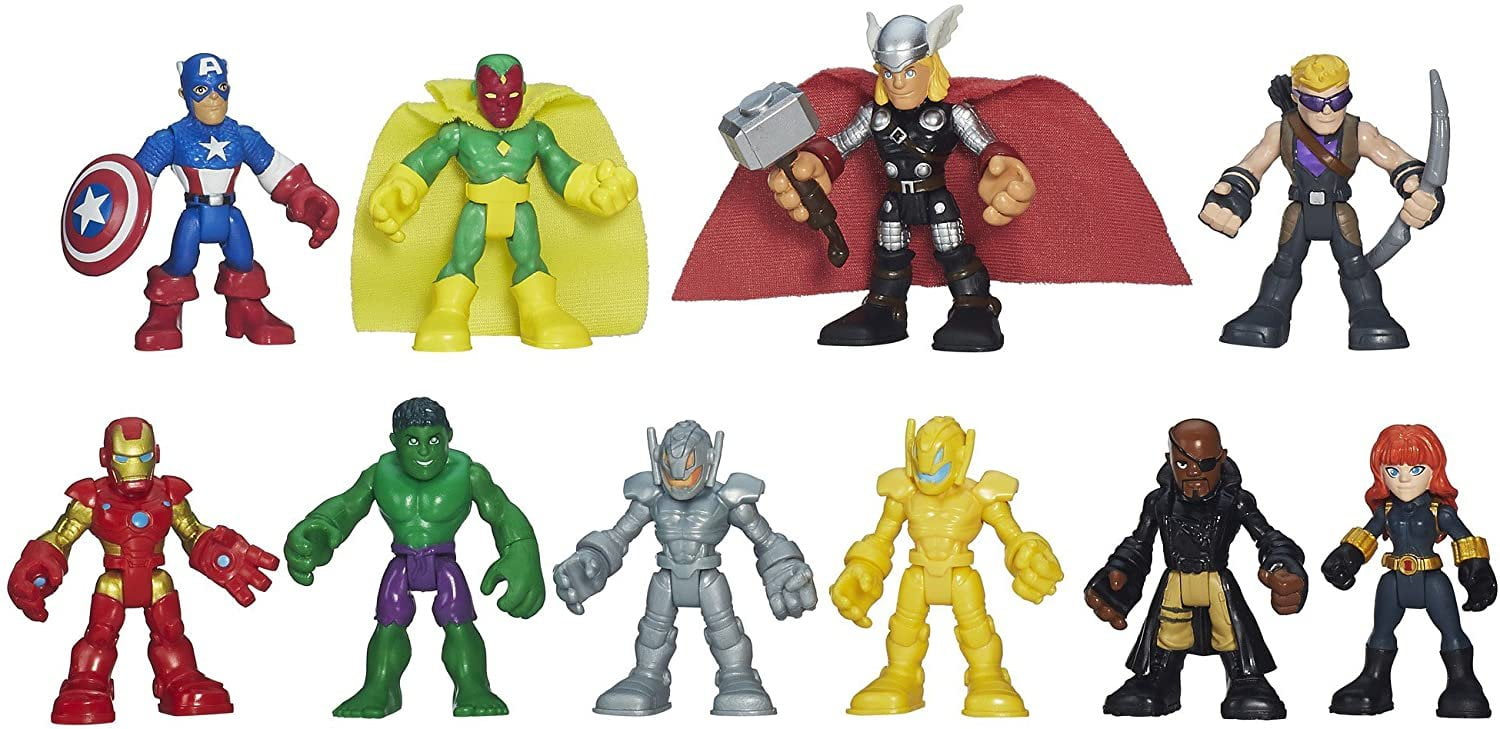 Playskool Heroes Marvel Super Hero Adventures Ultimate Super Hero Set, 10 Collectible 2.5-Inch Action Figures, Toys for Kids Ages 3 and Up