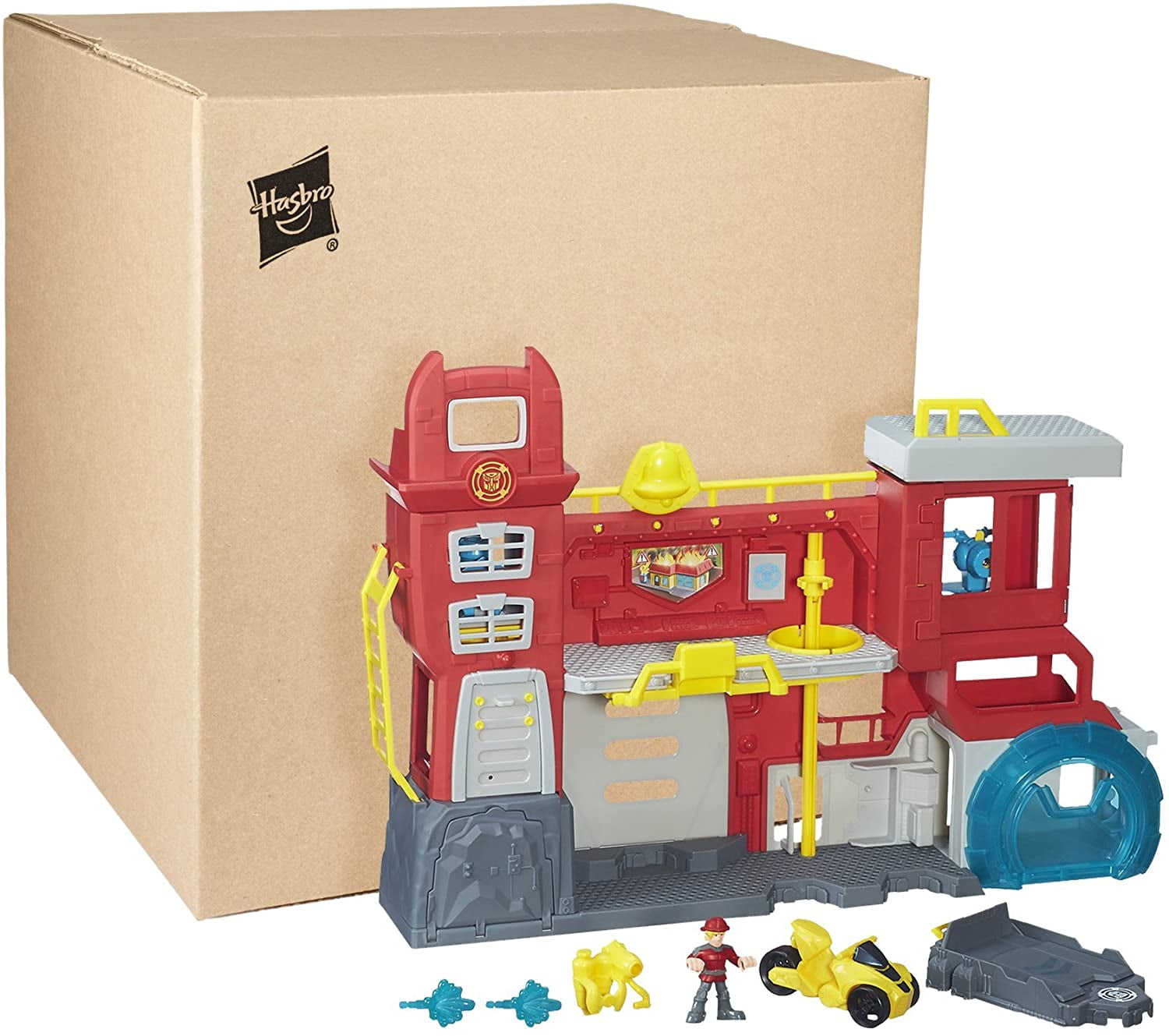 Playskool heroes transformers rescue bots griffin rock firehouse headquarters sales