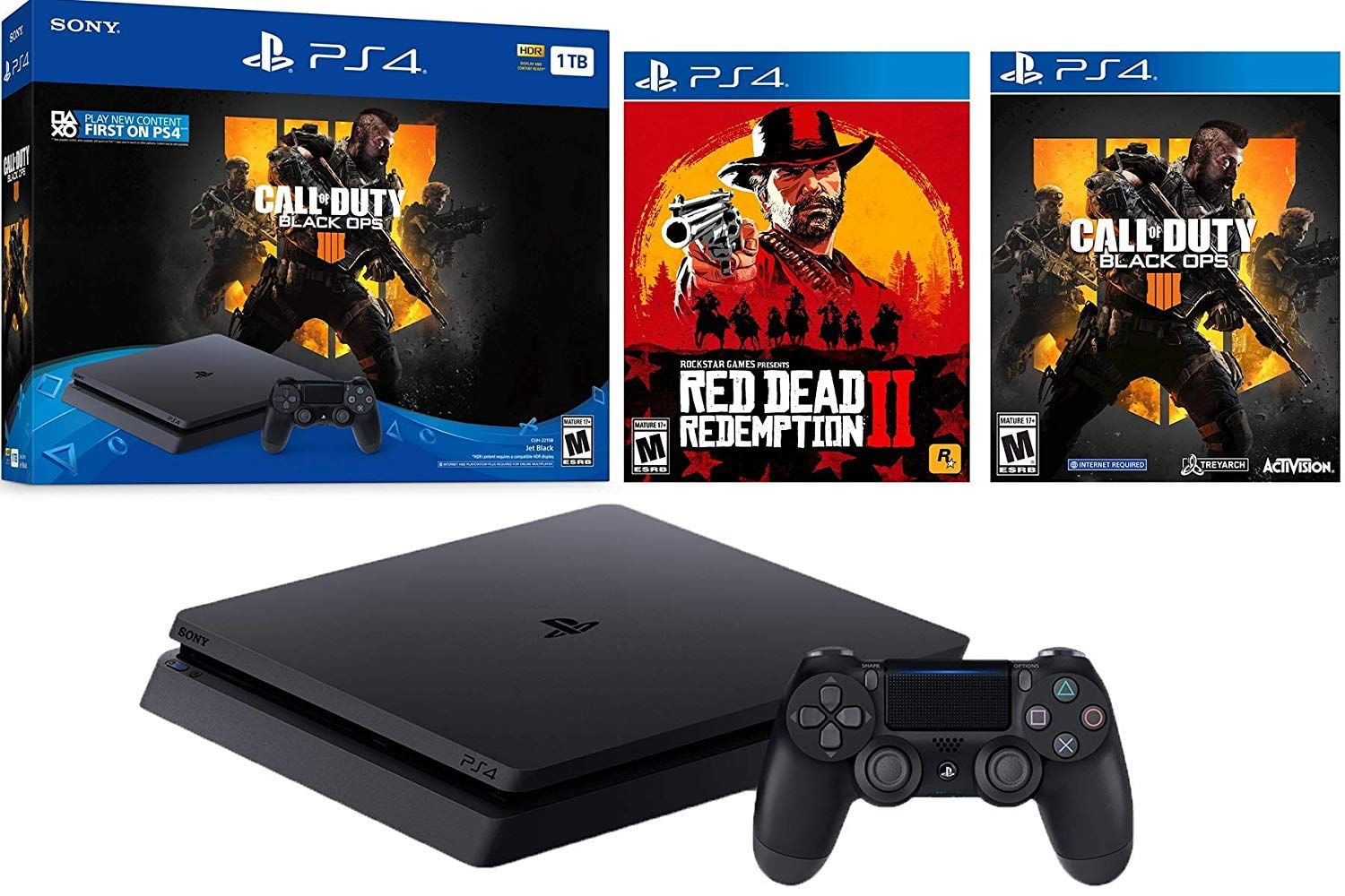 PlayStation 4 Slim 500GB - Negro + Red Dead Redemption II