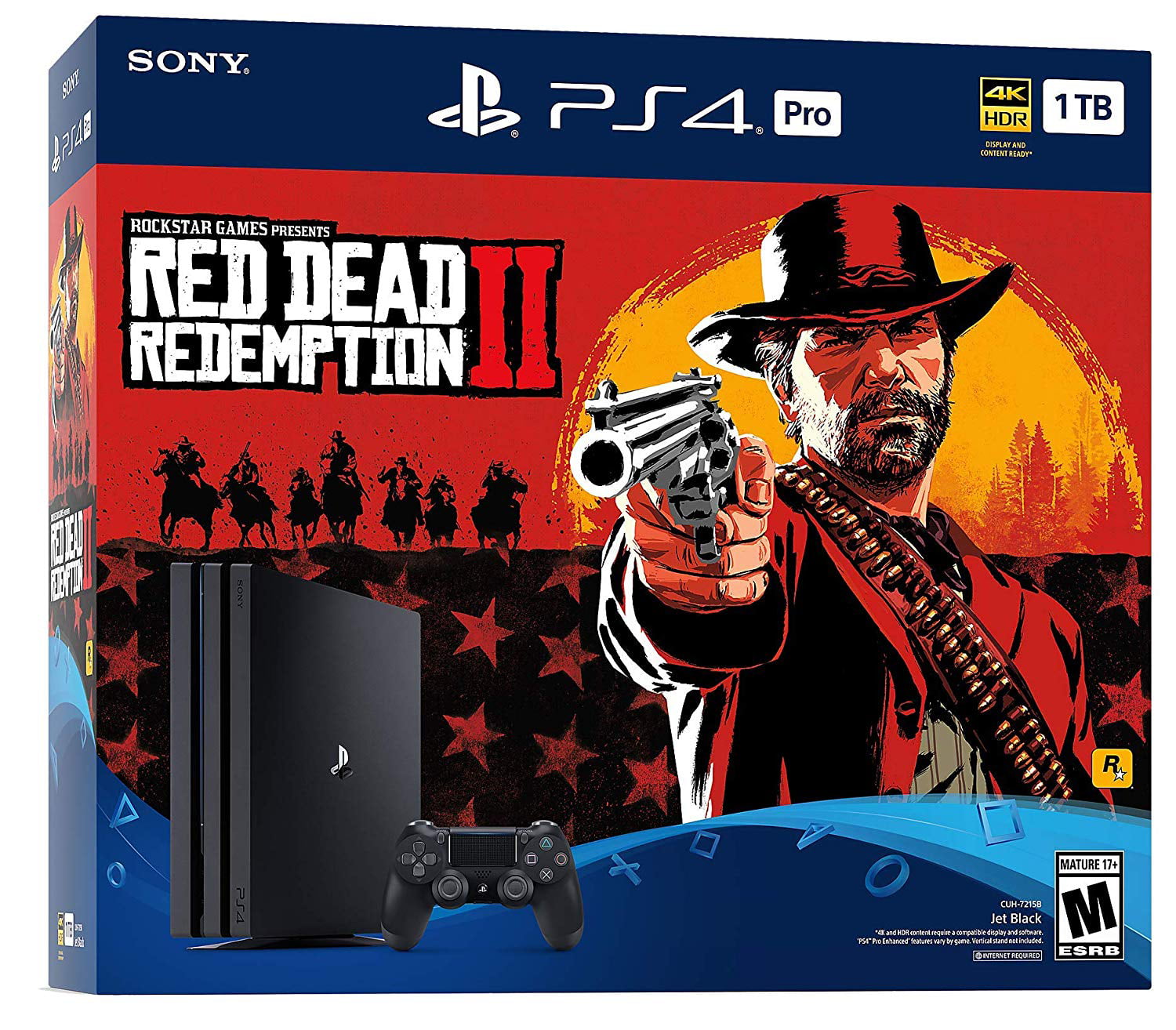 Playstation 4 Pro 1TB Solid State Drive Console with Red Dead Redemption 2  Bundle, 4K HDR, Playstation Pro Enhanced 