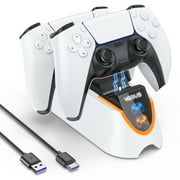Playstation 5 Controller Charging Station, Dual Controller Charger for PS 5 Controller, Fast PS5 Charging Stand with Type-C Charging Cable
