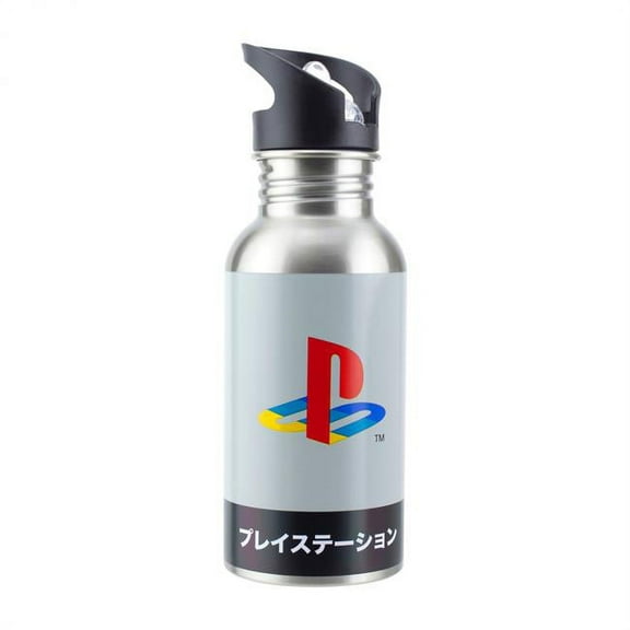 Playstation 847955 500 ml Playstation Logo Katakana Stainless Steel Water Bottle with Straw