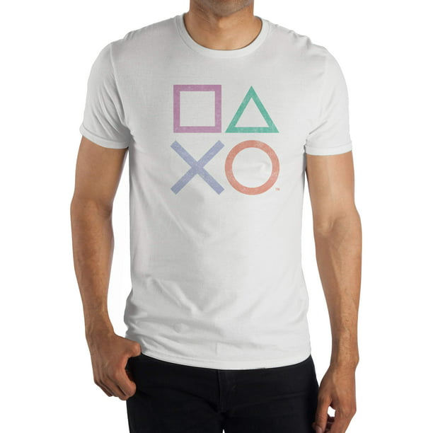 Playstation Controller Buttons Men's and Big Men's White Graphic T ...