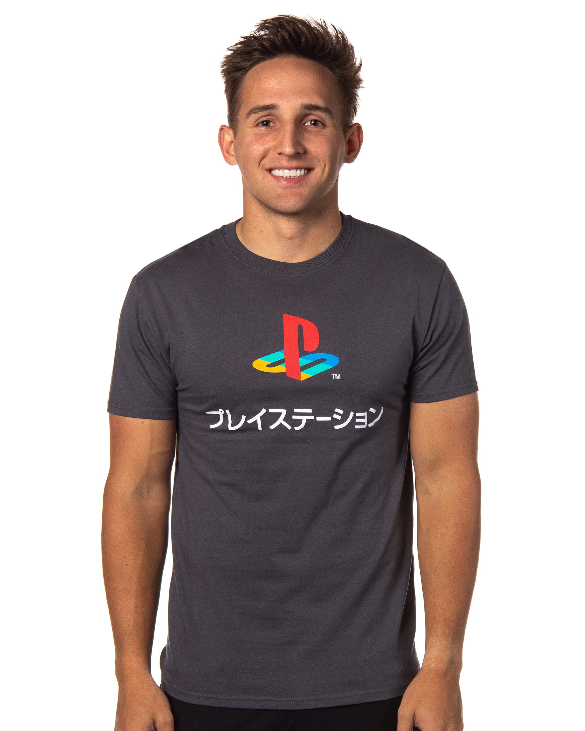 Playstation Men's Game Console Logo Katakana Design Adult Graphic