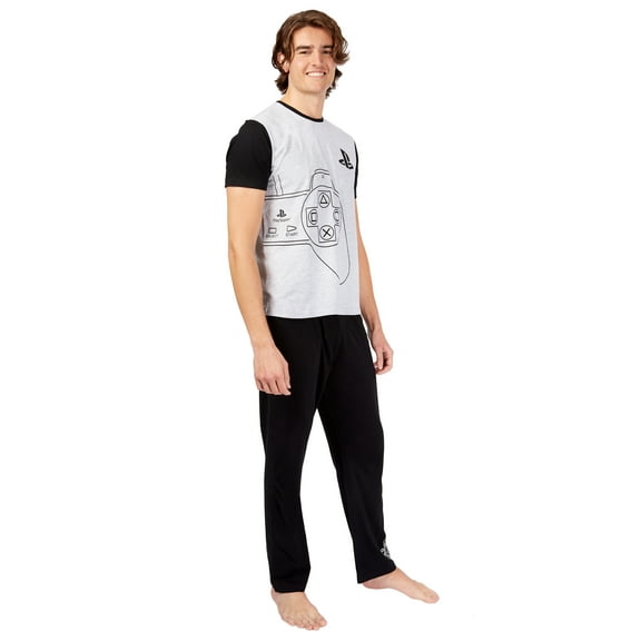 Playstation Mens Controller Pajamas Black Sizes S-XXL