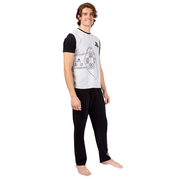 Playstation Mens Controller Pajamas Black Sizes S-XXL