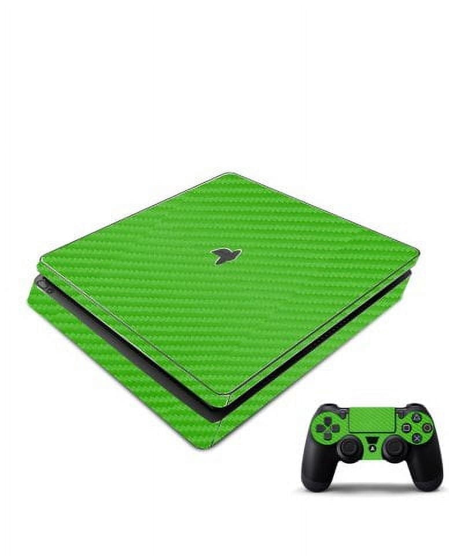 Playstation PS4 Slim Green Carbon Fiber Console Skin - Walmart.com