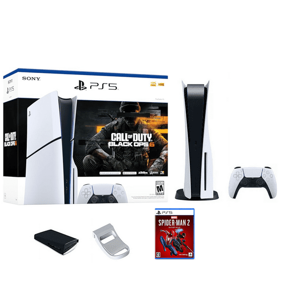 Playstation_PS5 console – Call of Duty®: Black Ops 6 Bundle + Marvel's Spider-Man 2 + Game Console Dust Cover + Headphone Hook