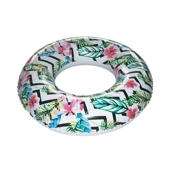 Playtek PT8024 Tropical Floral Print Tube Inflatable Pool Float