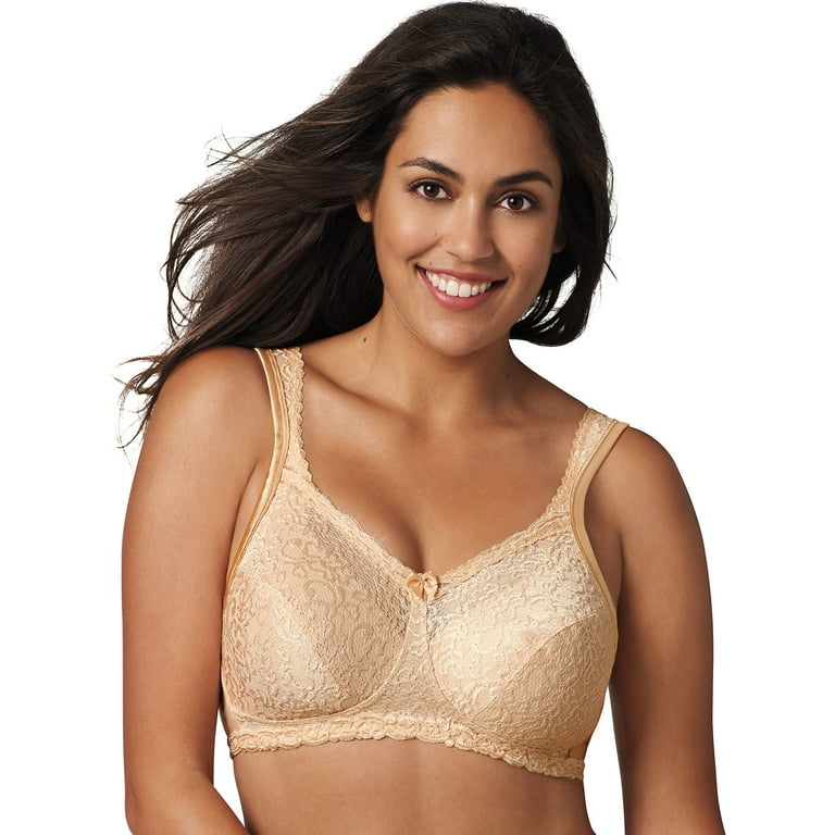 Playtex 18 Hour 4088 Breathable Comfort Lace Wirefree Bra Honey 38B Women's
