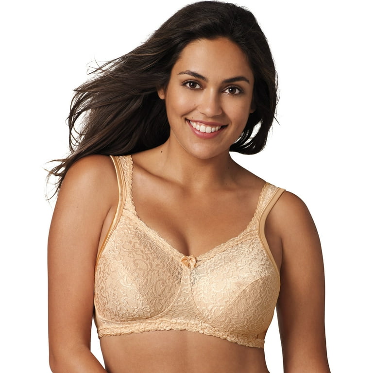 Playtex 18 Hour 4088 Breathable Comfort Lace Wirefree Bra Honey