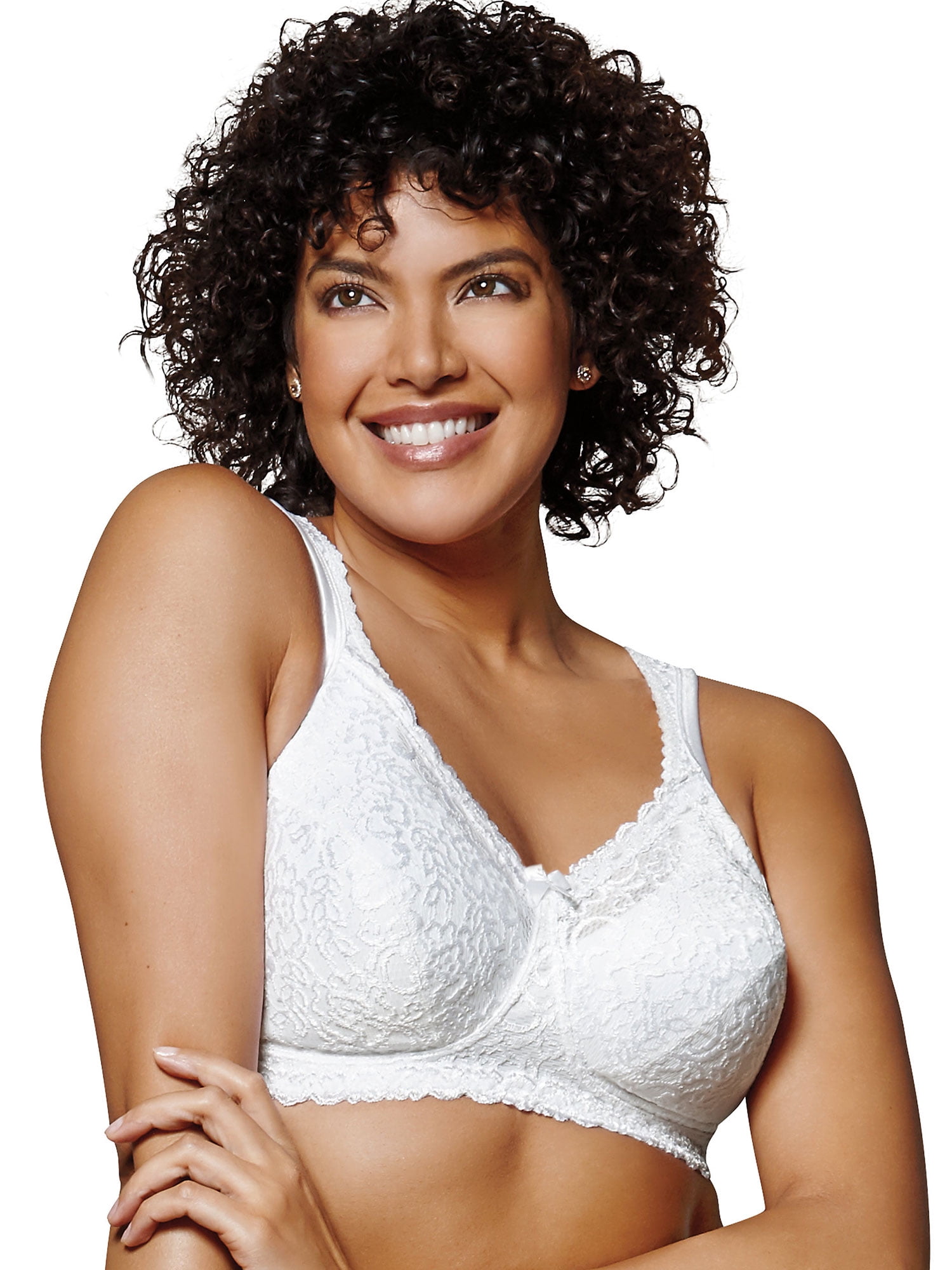Playtex 18 Hour 4088 Breathable Comfort Lace Wirefree Bra White 36B Women's