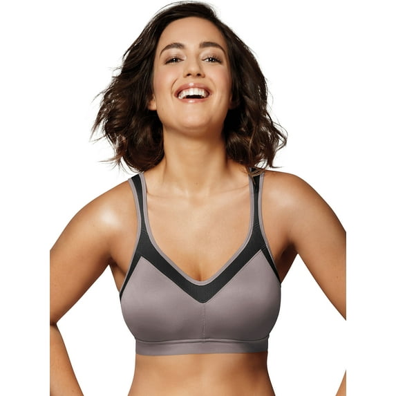 Playtex 18 Hour 4159 Active Breathable Comfort Wirefree Bra Excalibur/Black 36D Women's